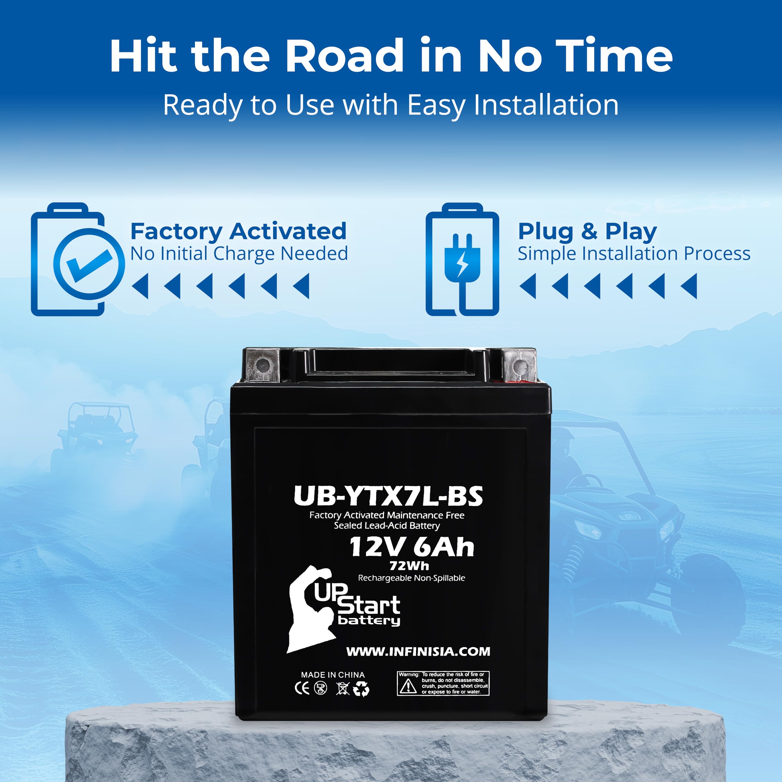 Amazon.com: 12V 6Ah YTX7L-BS Replacement For Predator 3500